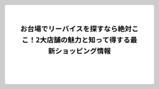 お台場でリーバイスを探すなら絶対ここ！2大店舗の魅力と知って得する最新ショッピング情報