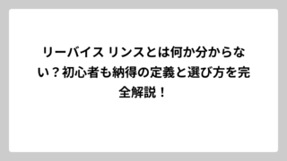 リーバイス リンスとは何か分からない？初心者も納得の定義と選び方を完全解説！