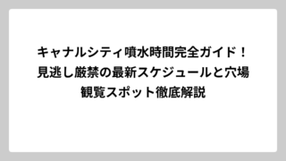 キャナルシティ噴水時間完全ガイド！見逃し厳禁の最新スケジュールと穴場観覧スポット徹底解説