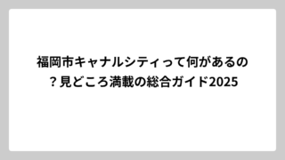 福岡市キャナルシティって何があるの？見どころ満載の総合ガイド2025