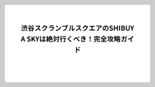 渋谷スクランブルスクエアのSHIBUYA SKYは絶対行くべき！完全攻略ガイド