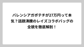 バレンシアガポテチが27万円って本気？話題沸騰のレイズコラボバッグの全貌を徹底解剖！
