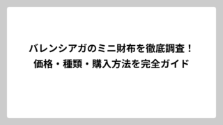 バレンシアガのミニ財布を徹底調査！価格・種類・購入方法を完全ガイド