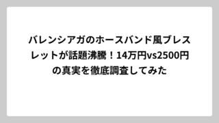 バレンシアガのホースバンド風ブレスレットが話題沸騰！14万円vs2500円の真実を徹底調査してみた