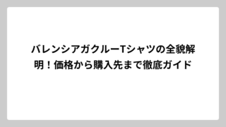 バレンシアガクルーTシャツの全貌解明！価格から購入先まで徹底ガイド