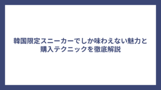 韓国限定スニーカーでしか味わえない魅力と購入テクニックを徹底解説