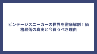 ビンテージスニーカーの世界を徹底解剖！価格暴落の真実と今買うべき理由