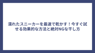 濡れたスニーカーを最速で乾かす！今すぐ試せる効果的な方法と絶対NGな干し方