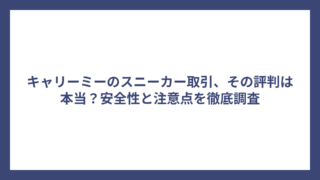 キャリーミーのスニーカー取引、その評判は本当？安全性と注意点を徹底調査