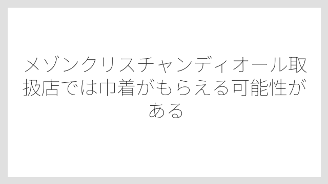 メゾンクリスチャンディオール取扱店では巾着がもらえる可能性がある
